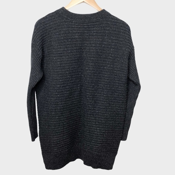 Talbots Ribbed Knit Crewneck Sweater Side Zippers Size Large Gray Tweed Women’s - Picture 4 of 9